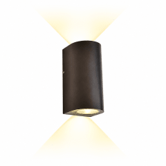 Aplique Cilindrico 2xGu-10 negro IP65 (no incluye ampolleta)