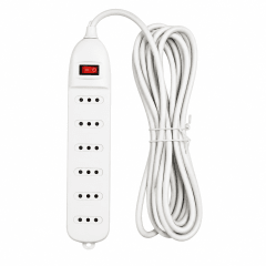 Alargador múltiple 6 posiciones 3 mts con interruptor luz piloto