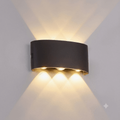 Aplique Led pared 6x1w 3000k IP54