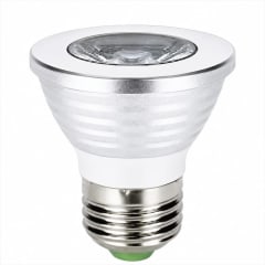 Ampolleta Led 3w Gu-10 con rosca E-27 rgb