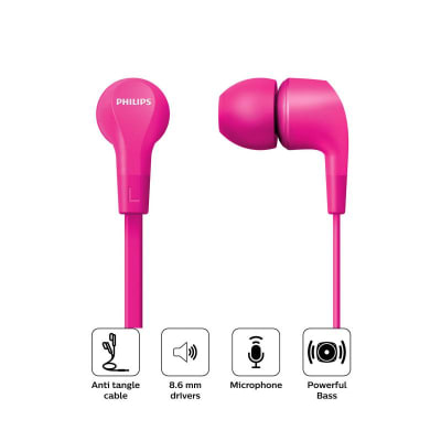 AURICULAR C/MICROFONO PHILIPS IN-EAR  ROSADO (TAE1105PK)