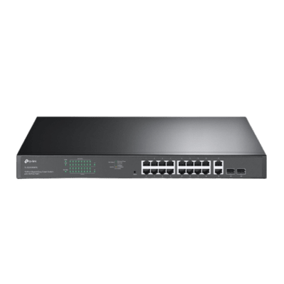 SWITCH TP-LINK 16 PUERTOS CON 2 PUERTOS SFP (TL-SG1218MPE) (NT3)1
