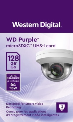 MEMORIA MICRO SD 128GB WESTERN DIGITAL PURPLE (WDD128G1P0C-85AEL0) (NT15)1