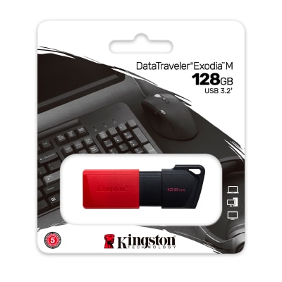MEMORIA FLASH USB KINGSTON DATATRAVELER EXODIA M, 128GB, USB 3.2 GEN 1 (DTXM/128GB)