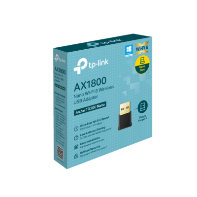 ADAPTADOR USB WI-FI 6 TP-LINK ARCHER TX20U NANO, AX1800 DUAL BAND (ARCHER TX20U NANO)