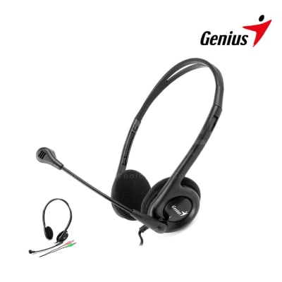 AURICULAR GENIUS HS-200C MULTIPLATAFORMA 2X3.5MM/3.5MM BLACK (31710151104) (NT8)2