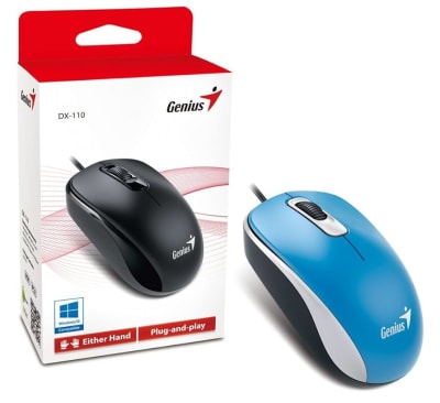 MOUSE GENIUS DX-110 USB OPTICO 1000 DPI BLUE (31010116103) (NT8)
