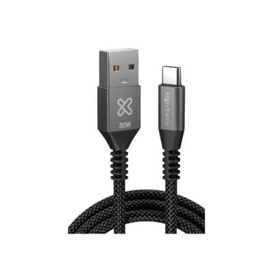 CABLE  KLIP XTREME USB-A A USB-C POWERGO 050 1 METR0 30W CARGA RÁPIDA TRENZADO ( KAC-050-3FT)