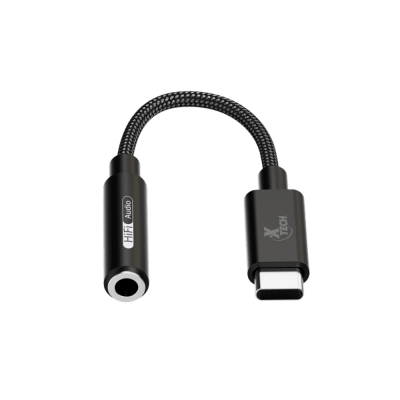 ADAPTADOR XTECH USB C MACHO A CONECTOR 3.5MM HEMBRA PARA AUDIFONOS NEGRO (XTC-509)