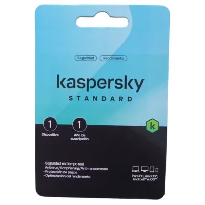 ANTIVIRUS KASPERSKY STANDARD PARA 1 DISPOSITIVO POR 1 AÑO (KL1041DOAFSD-22)