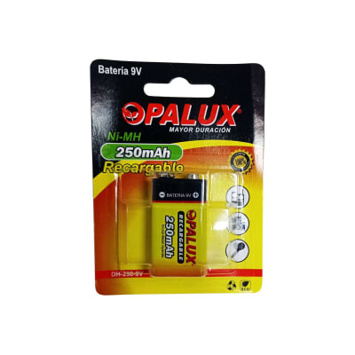 BATERIA OPALUX RECARGABLE 9V TIPO 250AH (DH-250-9V)