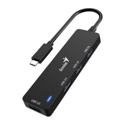 HUB GENIUS USB-C UH-400 4 USB-A 3.0 BLACK (31240002400) (NT8)