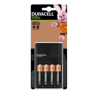 CARGADOR DE PILAS DURACELL RECARGABLES AA y AAA, INCLUYE 4 PILAS AA (NT23)