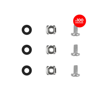 KIT DE TORNILLOS Y TUERCAS QUEST EN CANASTILLA PARA GABINETE (PQX100 JGO) (DK-05112129-100U) (NT1)