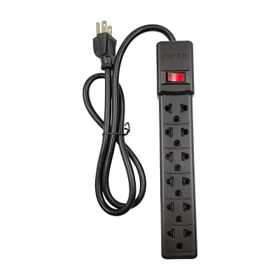 REGLETA FORZA PS SERIES 120V/220V X 6 NEGRO (PS-001B) (NT3)