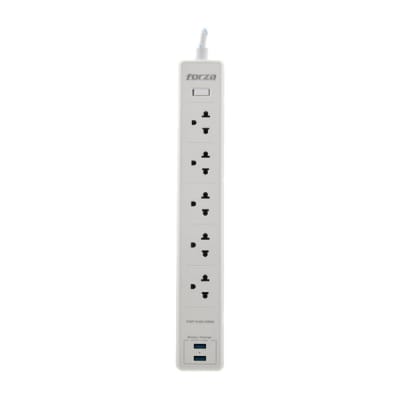 REGLETA SUPRESORA DE PICOS FORZA 110/220V 1200J (FSP-512USBW)