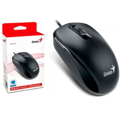 MOUSE GENIUS DX-110 USB OPTICO 1000 DPI BLACK (31010116100) (NT8)