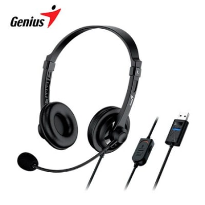 AURICULAR GENIUS HS-230U USB-A 2.4M BLACK (31710021401) (NT8)