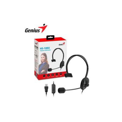 AURICULAR GENIUS CON MICROFONO HS-100U MONO USB-A BLACK (31710027400) (NT8)1