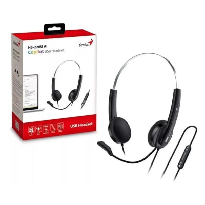AURICULAR GENIUS  HS-220U AI COPILOT USB-C BLACK (31710032401) (NT8)