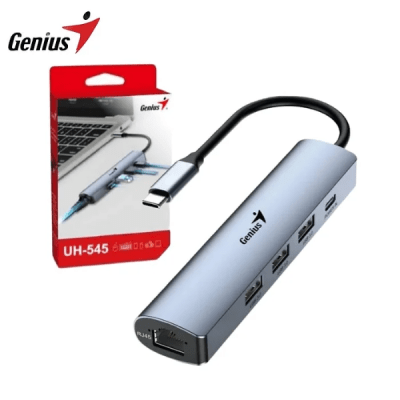 HUB GENIUS USB-C UH-545 GIGABIT ETHERNET 1-USB-C 3-USB-A (31240004400) (NT8)1