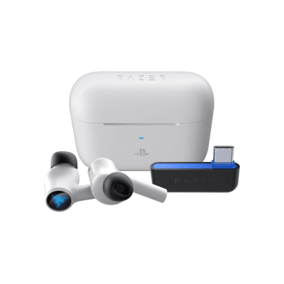 AUDIFONOS C/ MICROF. RAZER HAMMERHEAD HYPERSPEED INALÁMBRICO ED. PS5 CHROMA WHITE (RZ12-03820300-R3U1) (NT8)