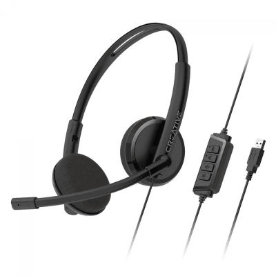 AURICULAR C/MICROF. CREATIVE HS-220 USB-A 30MM NOISE-CANCELLING MUTE BLACK (51EF1070AA001) (NT8)