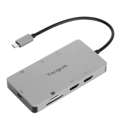 DOCKING STATION TARGUS USB-C CARD READER DUAL HDMI 4K C/FUENTE DE ALIMENTACIÓN PASS-THRU 100W (DOCK423TT) (NT8)