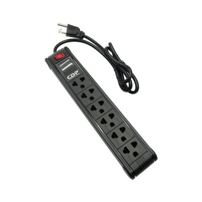 SUPRESOR DE PICOS CDP R-PS6 220V 6 TOMAS NEGRO (R-PS6) (NT8)1