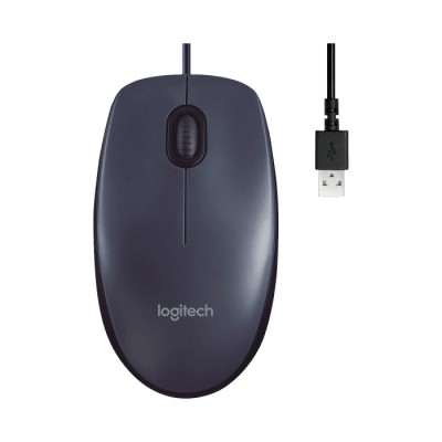 MOUSE LOGITECH M90 USB NEGRO/GRIS (910-004053) (NT8)