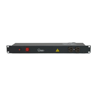 MULTITOMA ELÉCTRICA HORIZONTAL QUEST - 10 TOMAS NEMA 5-15R, 125V/250V-15A, NEGRO (MH-4713) (NT1)