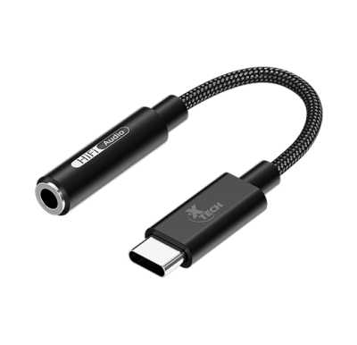 ADAPTADOR XTECH USB C MACHO A CONECTOR 3.5MM HEMBRA PARA AUDIFONOS NEGRO (XTC-509)