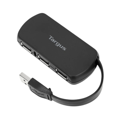 HUB USB TARGUS 4 PORT USB-A 2.0 BLACK (ACH114LP) (NT8)1