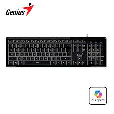 TECLADO GENIUS SLIMSTAR 820 AI COPILOT RETROILUMINADO USB SP BLACK (31310055401) NT8