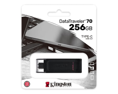 MEMORIA USB KINGSTON DATATRAVELER70 256GB (DT70/256GB)3
