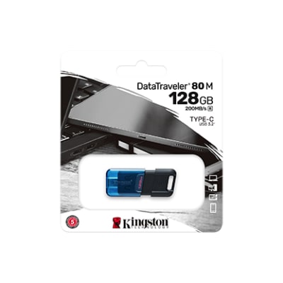 MEMORIA USB KINGSTON DATATRAVELER 80M 128GB USB-C 3.2 (DT80M/128GB)