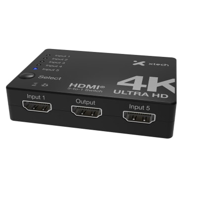 SWITCH XTECH 5 PUERTOS HDMI 1.4 3840X2160 (XHA-430)
