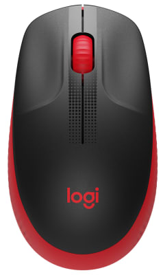 MOUSE LOGITECH M190 INALAMBRICO NEGRO/ROJO (910-005904)2