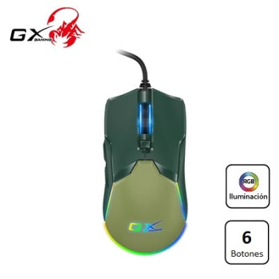 MOUSE GENIUS GX SCORPION M700 7200 DPI 6-BOT PROGRAMABLES RGB ARMY GREEN (31040009401) (NT8)1