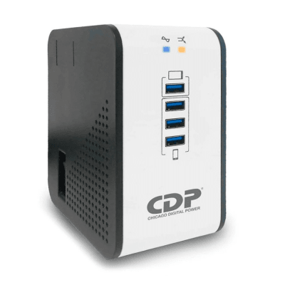 ESTABILIZADOR CDP 1000VA/500W 8 SALIDAS 4 PUERTOS USB (R2CU-AVR1008I) (NT8)