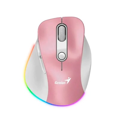 MOUSE GENIUS ERGO 9000S PRO RECARGABLE DUAL WIRELESS/BT 6-BOT SILENT RGB PINK (31030039403) (NT8)