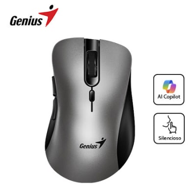 MOUSE GENIUS ERGO 8100S AI COPILOT WIRELESS 6-BOT SILENT SILVER/GRAY (31030040404) (NT8)