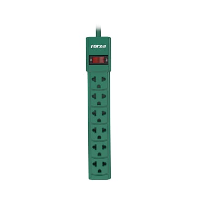 REGLETA FORZA POWER STRIP 120V/220V X 6 VERDE (PS-001G) (NT3)