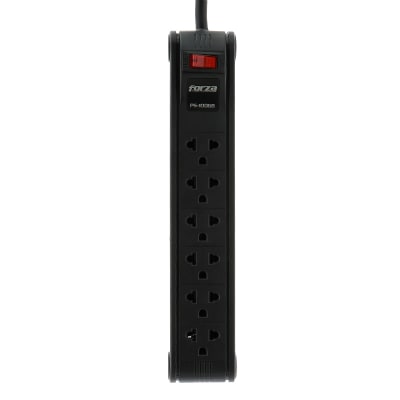 REGLETA FORZA POWER STRIP 120/240V X 6 NEGRO (PS-1006B) (NT3)