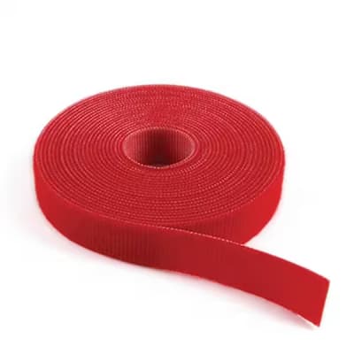 CINTA DE SUJECIÓN REUTILIZABLE TIPO VELCRO 25MTX2CM ROJO