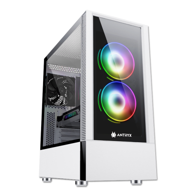 CASE ANTRYX RX 460 WHITE USB3.0, ARGB FAN X2, VIDRIO TEMPLADO (AC-RX460W) (NT21)