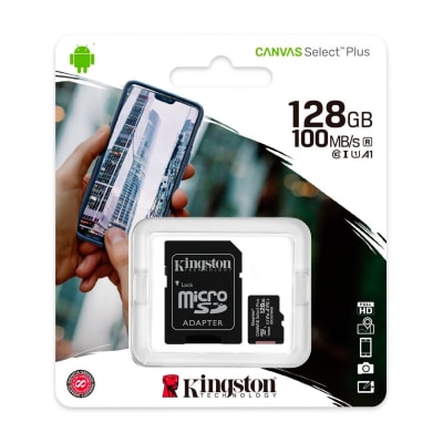 MEMORIA MICRO SD KINGSTON 128GB C/ CARD ADAPTADOR (SDCS2/128GB)1