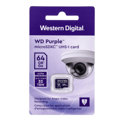 MEMORIA MICRO SD 64GB WESTERN DIGITAL PURPLE (WDD064G1P0C-85AEL0)1