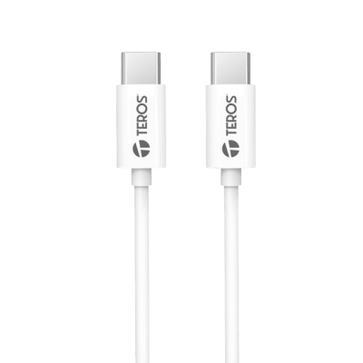 CABLE USB TEROS TE-70209W, TIPO-C A TIPO-C, 3A, 60W, BLANCO (TE-70209W)1