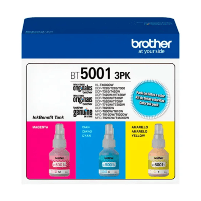 PAQUETE DE CARTUCHOS DE TINTA BROTHER BT5001 ULTRA ALTO RENDIMIENTO INYECCIÓN DE TINTA (BT50013PK)